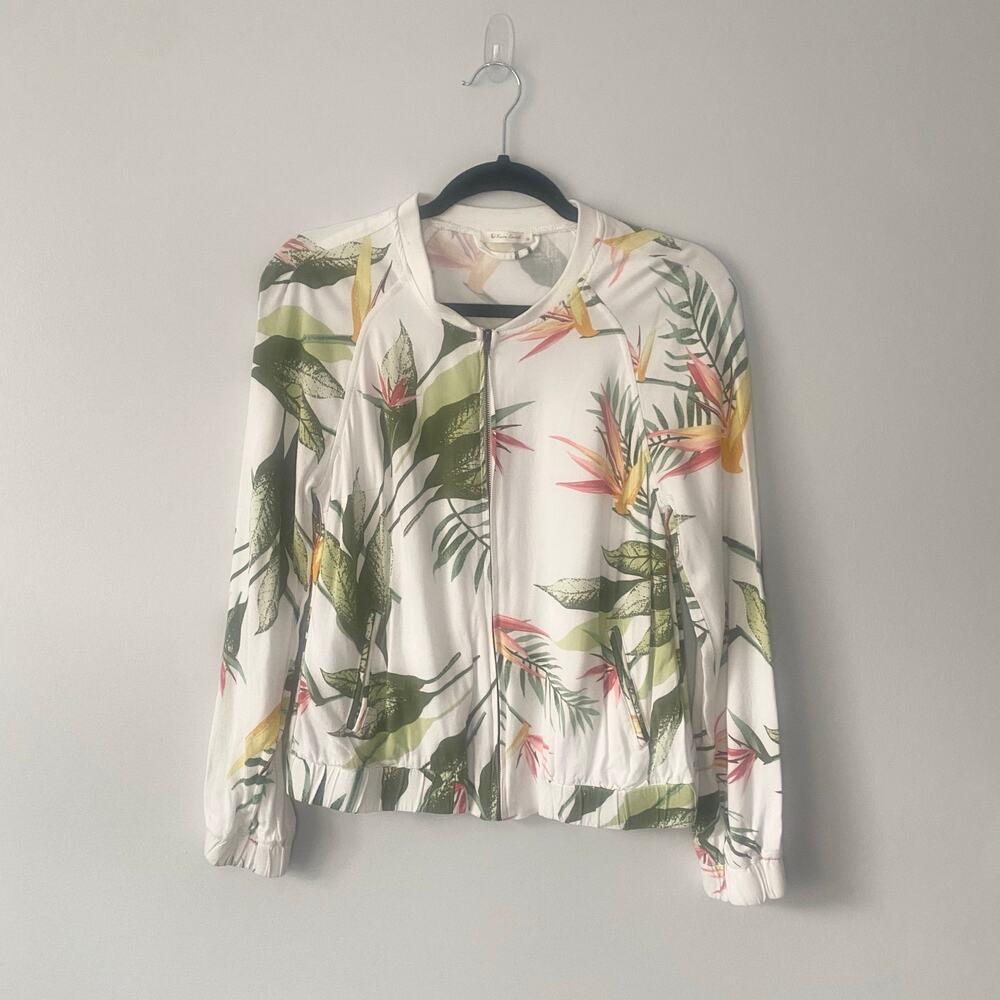 Rare Earth Floral Bomber Style Lightweight‎ Zip Up Jacket Size 10
